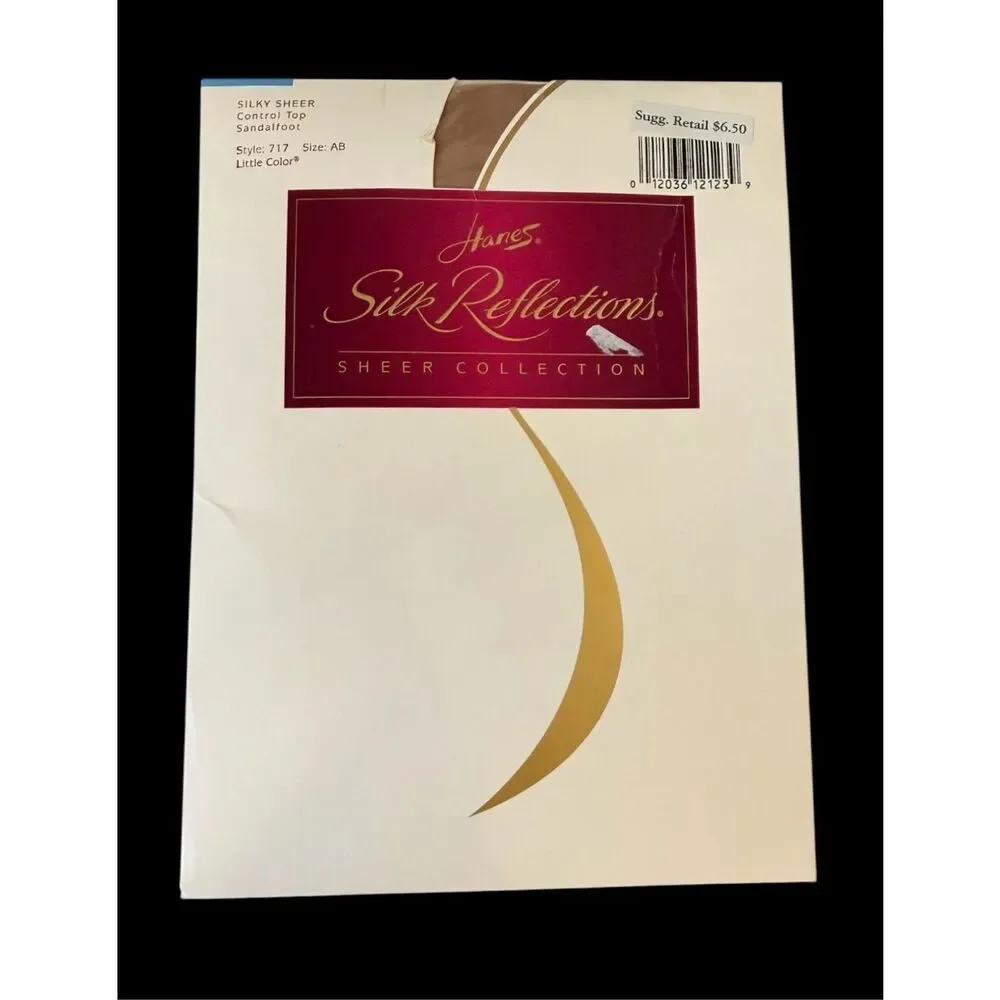 NWT Hanes Silk Reflections Two Pair Sz. AB Little Color & Sable Sandal Foot